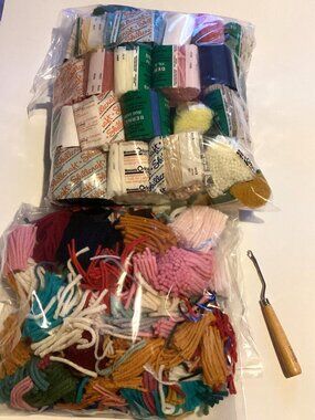 An Assortment of Pre Cut Colored Latch Acrylic Yarn Rug Making Cushions Crafts